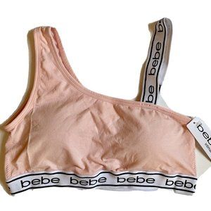 Bebe NWT asymmetrical padded bra logo band New!